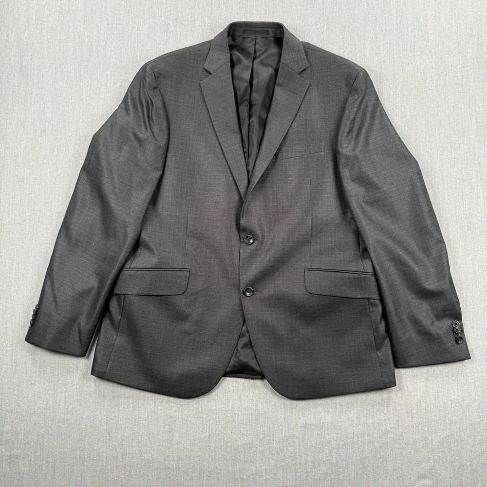 Kenneth Cole Reaction TechniCole Men Blazer Charcoal Grey Suit Jacket 44R LR1152